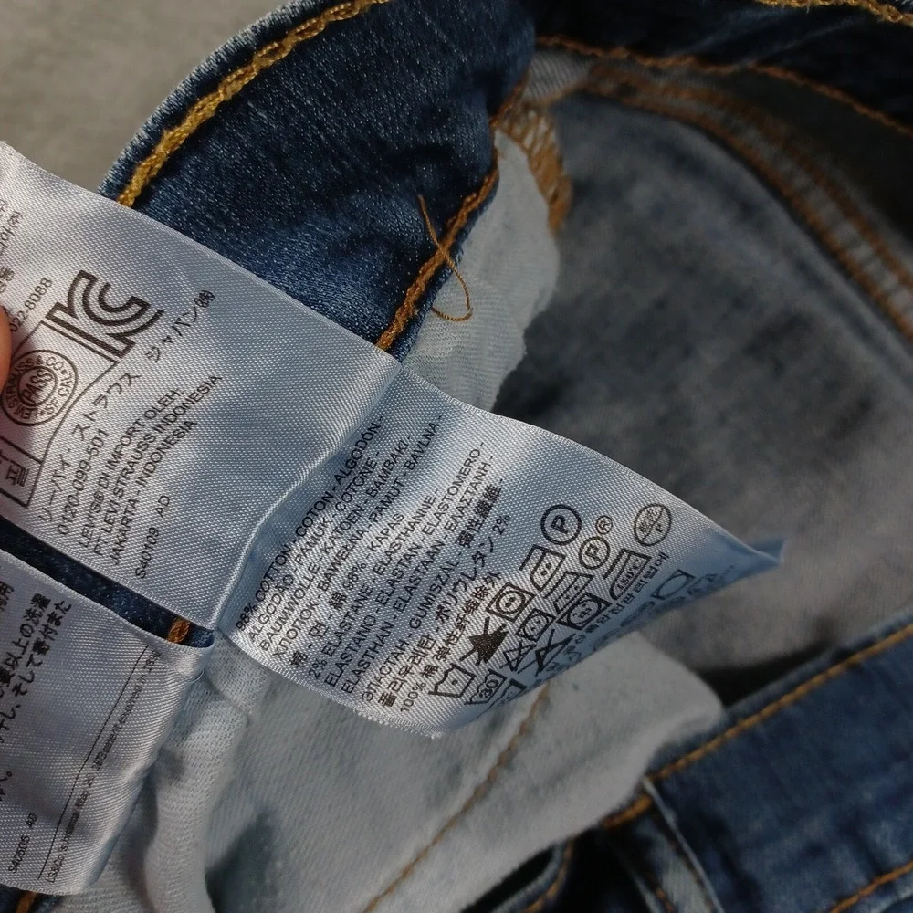 Levis‎ 514 Jeans Mens 36x30 Blue Denim Straight Fit Logo Casual Distressed A2